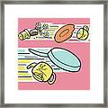 Broken Dishes Flying Through The Air Framed Print