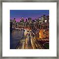 Brooklyn Bridge And Manhattan Skyline Framed Print