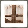 Brooklyn Bridge Tower Framed Print