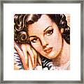 Brunette Woman With Curls Framed Print