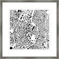 Brussels Building Map Framed Print