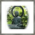 Buddha Statue In Green Framed Print