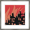 Burning Building Framed Print