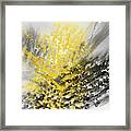 Burst Of Sun - Yellow And Gray Contemporary Art Framed Print