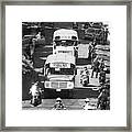 Bused Students With Heavy Police Escort Framed Print