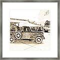 Bush's Pickup In Black And White With Sepia Tones Framed Print