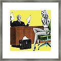 Business Man With Woman In Fishnets Framed Print
