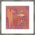 Businessman And Administrative Assistant Framed Print