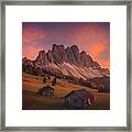 Cabins In The Dolomites Framed Print