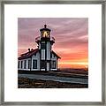 Cabrillo Lighthouse At Sunset Framed Print