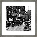 Cabs Outside Of Tiffany & Co., New York City Framed Print