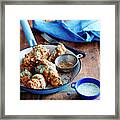 Cajun Fried Chicken With Green Chilli Dressing Framed Print