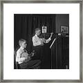 Calvin Coolidges Sons Playing Music Framed Print