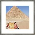 Camel And Classic Pyramid Framed Print
