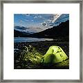 Camping Along A River In Chilean Patagonia Framed Print