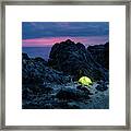 Camping Among The Rocks At The Pacific Coast In Chilean Atacama Framed Print