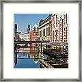 Canal-side Houses And Bridges In Framed Print