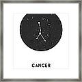 Cancer Poster - Zodiac Sign Print - Zodiac Poster - Cancer Print - Night Sky - Stars - Cancer Traits Framed Print