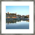 Cannes In The Evening Viewed From Harbor Framed Print