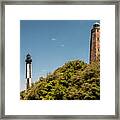 Cape Henry Lighthouses Old And New Framed Print