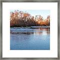 Caramel And Ice - Cool Reflections At A Frozen Pond Take Two Framed Print