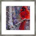 Cardinal In The Snow Framed Print