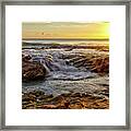Cascading Sunset At Crystal Cove Framed Print