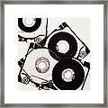 Cassette Tapes, Overhead View Framed Print