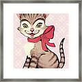Cat With Bow Framed Print