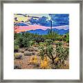 Catalina Mountains And Sonoran Desert Twilight Framed Print
