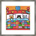 Cats Bed Quilt Framed Print