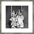Cats On A Swing - Harry Whittier Frees Framed Print