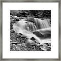 Cayuga Falls Autumn View Black And White Framed Print