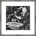 Cecil B. Demille Working Behind Camera Framed Print