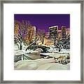 Central Park At Night In Winter, Nyc Framed Print