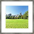 Central Park With Manhattan Skyscrapers Framed Print