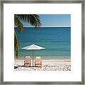 Chair On Florida Keys Beach Framed Print