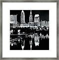 Charcoal Night View Of Cleveland Framed Print
