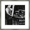 Charlie Chaplin In The Circus -1928-. Framed Print