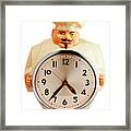 Chef Holding Clock Framed Print