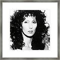 Cher In Mask -1985-. Framed Print