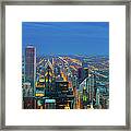 Chicago Areal View Taken At Twilight Framed Print