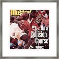 Chicago Bulls Michael Jordan And Portland Trail Blazers Sports Illustrated Cover Framed Print
