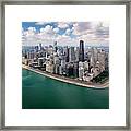Chicago Gold Coast Aerial Panoramic Framed Print