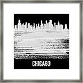 Chicago Skyline Brush Stroke White Framed Print