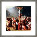 Christ On The Cross Between The Two Framed Print