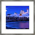 Christmas At Nubble Framed Print