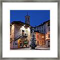 Christmas Tree In Town Square Framed Print