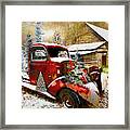 Christmastime At A Country Farm Painting Framed Print