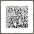 Christopher Columbus And His Men Framed Print